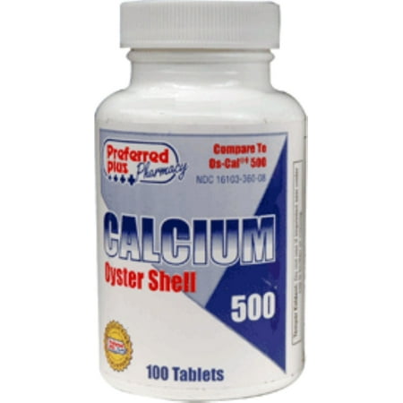 Calcium 500 mg Tablets, Oyster Shell 100 ea (Pack of