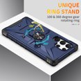 thumbnail image 3 of Case for Samsung Galaxy S24 Ultra Heavy Duty Case with Rotated Ring Holder Stand, Magnetic Car Mount, Military Grade Shockproof Rugged Protection Phone Cover for Galaxy S24 Ultra, Deep Blue, 3 of 8