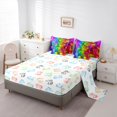 thumbnail image 5 of Manfei Modern Abstract Geometric 7pcs Bedding Comforter Set,Vintage Checkered Grid Queen Bedding Sets,Colorful 3D Plaid Queen Sheet Sets For Girls Boys,Super Cozy Room Decor Reversible, 5 of 8