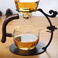 thumbnail image 3 of Juego de té semiautomático de vidrio de borosilicato para uso perezoso, para recepción en el hogar, juego de té de vidrio para oficina, 3 of 5