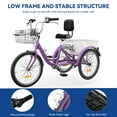 thumbnail image 3 of Uforic 7-Speed Adult Tricycle, 24 & 26 inch Three-Wheel Cruiser with Detachable Baskets, Suitable for Seniors, Shopping, and Outdoor Activities, 3 of 7