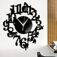 thumbnail image 3 of wall clock hook antique indoor Scandinavian cute cat (black), 3 of 7