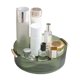 thumbnail image 1 of Organizador de cosméticos giratorio 360, almacenamiento de textura, organizador de escritorio de maquillaje giratorio con asa para baño, verde transparente, 1 of 10
