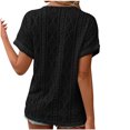thumbnail image 5 of MIUOWANP Short Sleeve T-shirt Blouse for Women Fashion Women's Summer Casual V Neck Short Sleeve Solid Color Tops Pullover Blouse Black M, 5 of 5