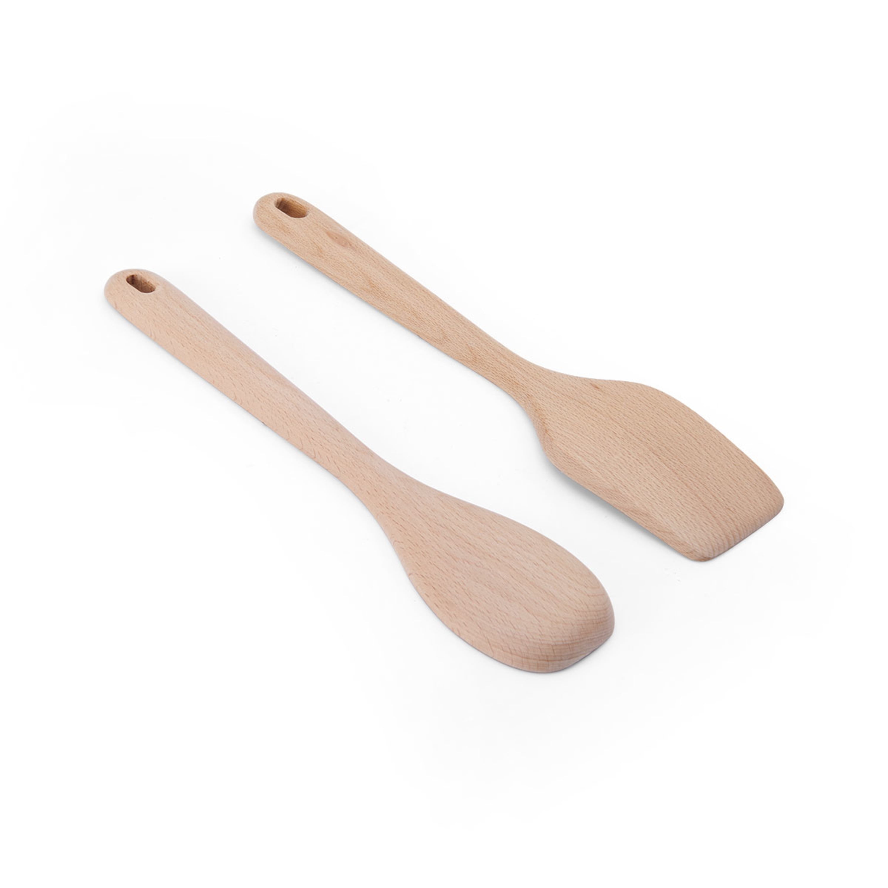Cooking Wooden Spoons 3-Piece Set, Solid Beechwood – Chef Pomodoro