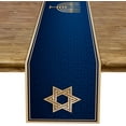 thumbnail image 5 of Linen 13.8x71'''' Hanukkah Table Runner Memorah Star of David Jewish Chanukah Table Decoration Kitchen Dinning Room Decoration, 5 of 6