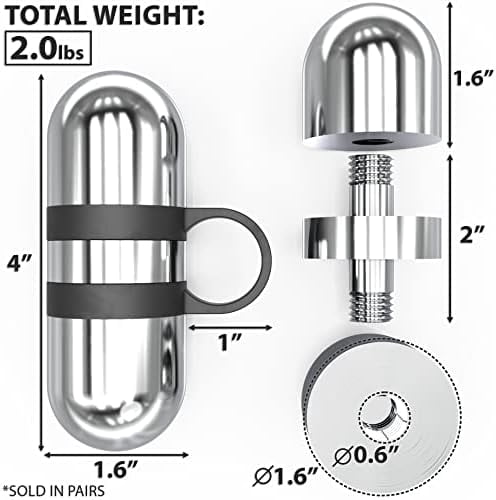 Voylla Cardio Hand Weights. Steel Hand Weights Dumbbell Set with Anti-Slip Silicone Finger Loop for Workout, Fitness, Training for Men and Women. Sold In Pairs. Available in 1lb, 1.5lb and 2lb Sets