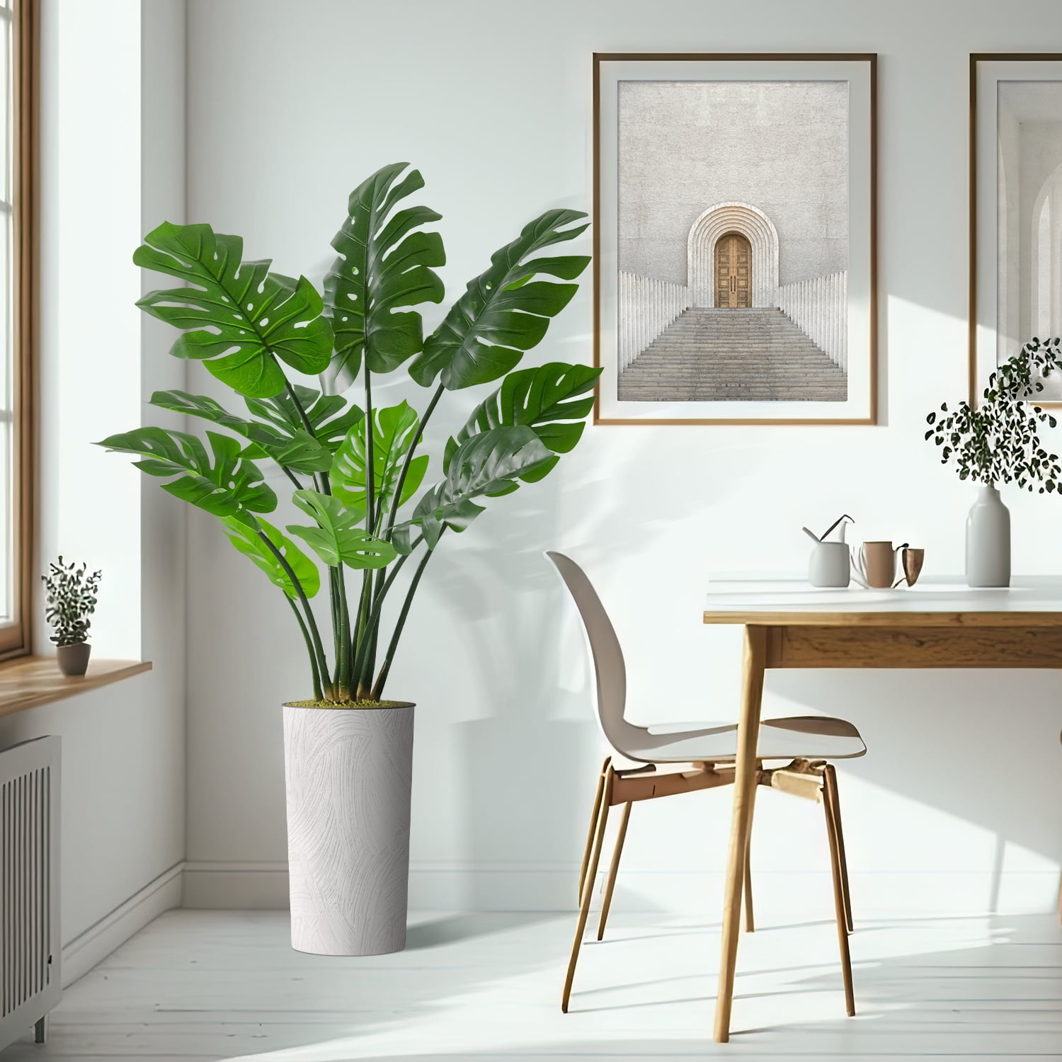 Artificial tree sale in planter