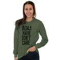 thumbnail image 3 of Boat Hair Don't Care Ocean Vibes Cute Women Plus Size Long Sleeve Graphic Tee Brisco Brands 2X, 3 of 5