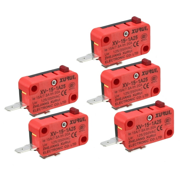 Unique Bargains XURUI Autorisé 5 Pcs Micro-Interrupteurs à Bouton-Poussoir pour Porte de Four à Micro-Ondes