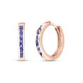 thumbnail image 3 of Galaxy Gold 14K Rose Gold Natural Tanzanite Huggie Earrings - December Birthstone - Balance & Intuition - Fine Jewelry for Women, 3 of 4