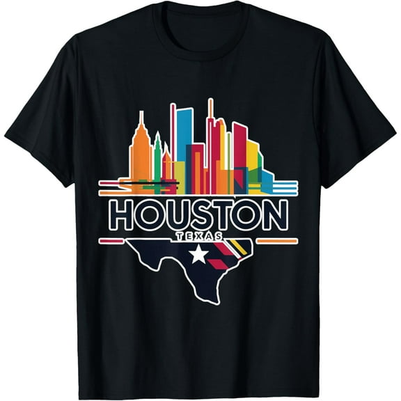 Houston Texas Souvenir Skyline Costume Space Museum T-Shirt