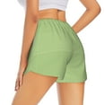 thumbnail image 3 of Haiem Green Gingham Women's 2 in 1 Running Shorts - Lightweight Athletic Workout Gym Yoga Breathable Sports Shorts Liner with Phone Pockets-XX-Large, 3 of 9