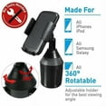 thumbnail image 6 of Universal Car Phone Mount with 360° Adjustable Gooseneck for Car Cup Holder, Hands-Free Car Phone Holder for Cell Phone, 6 of 9