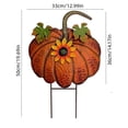 thumbnail image 3 of Metal Pumpkin Garden Stake Fall Decor Decorative Rustic Pumpkin Yard Stake Sign Yard Decor Outdoor Thanksgiving Yellow,A, 3 of 5