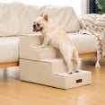 thumbnail image 5 of Dog Stairs for Bed 18.5" H, 4-Step Dog Steps for Small Dogs and Cats, Indoor Non-slip Balanced Pet Stairs are suitable for Puppy, Beige, 5 of 7