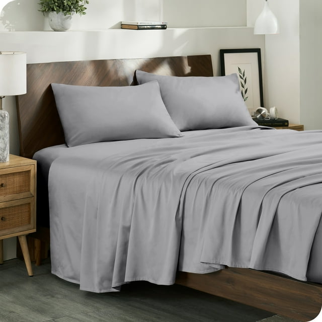 Bare Home Ensemble de Draps 100 % Coton Biologique - Tissage Satin