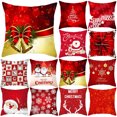 thumbnail image 1 of Housse de Coussin Motif Père Noël Imprimé Polyester Anti-Déformation Décoration Maison, 1 of 3