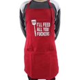 thumbnail image 1 of 3 Pockets Adjustable Bib Apron Thicker Version Waterproof With Extra Long Ties Cooking Kitchen Aprons For Bbq Drawing, Women Men,chef Red, 1 of 4