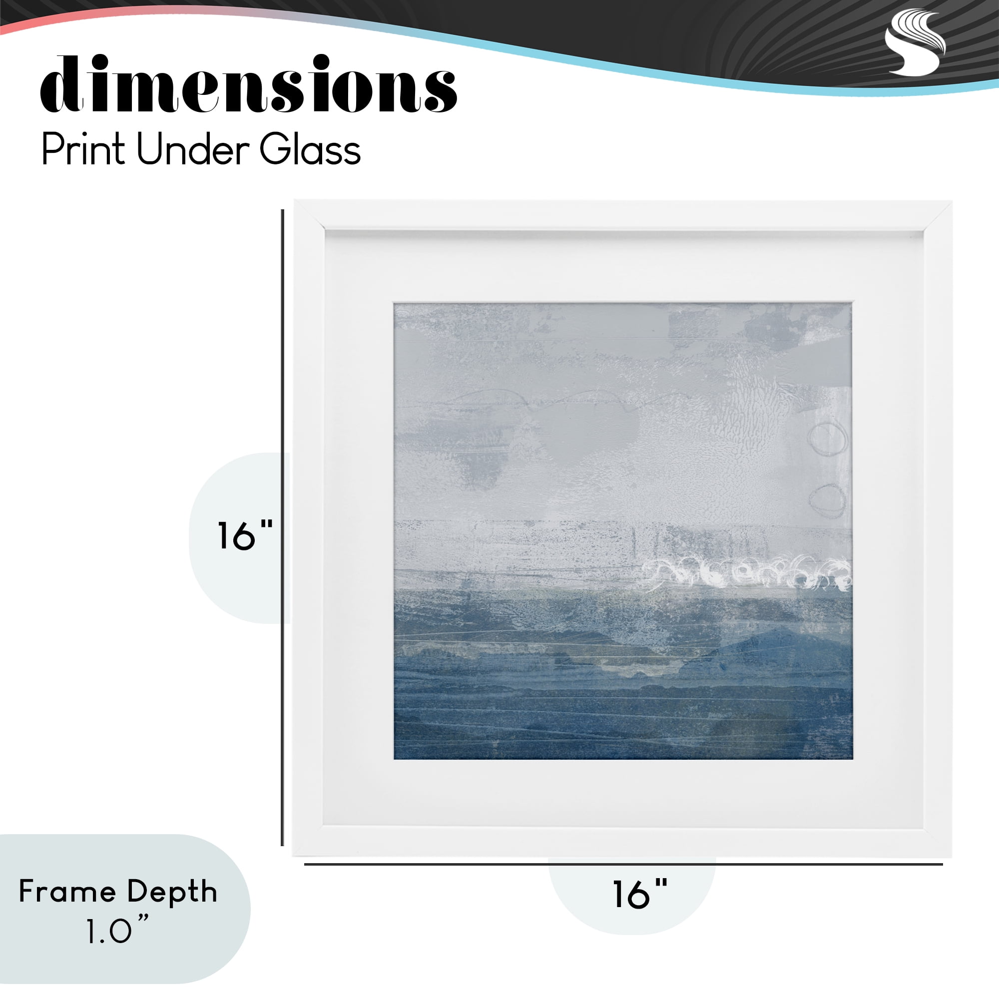 Stupell Industries Ocean Tide Abstract White Framed Print Under Glass, design by Dan Meneely