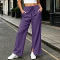 thumbnail image 4 of Gytharion Women's Straight Leg Sweatpants High Waist Side Slit Lounge Pants Elastic Waist Relaxed Fit Casual Pants with Pockets for Travel, 4 of 8