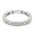 thumbnail image 3 of 1/2 ct. t.w Round Cut Lab Created Moissanite Diamond Milgrain Full Eternity Stackable Band Ring In 14K White Gold Over Sterling Silver(G-H Color,VVS1 Clarity,0.50 Cttw)-6.5, 3 of 8
