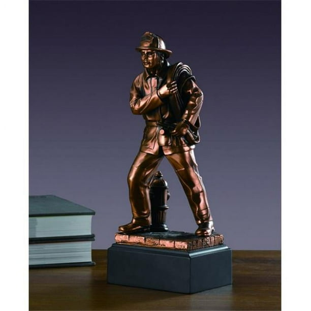 Marian Imports F54059 Sculpture en Résine Plaquée Bronze Pompier
