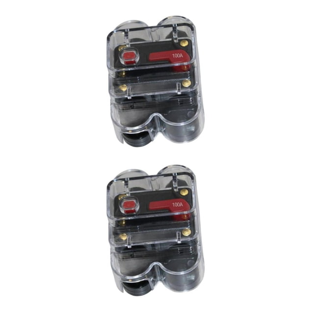 Guardoinrt Car Auto Audio Radio In Line Fuse Breaker Circuit For DC 12V Black 100A 2Set