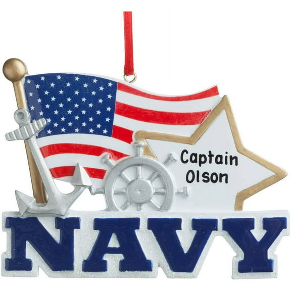 Personalized Navy Ornament