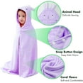 thumbnail image 3 of Toallas de baño para niños, toalla con capucha premium para niños pequeños, albornoz de forro polar de coral altamente absorbente para niños y niñas, 27.5 x 55 pulgadas (morado) BANYUO Electrónica, 3 of 7