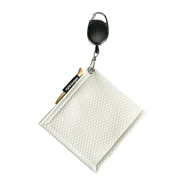 jinwen Golf Ball Cleaning Towel, Cleaner Fashion Double Sided Athletes Keychain White