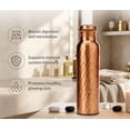 thumbnail image 2 of ARNCRAFT 100% Pure Copper Bottle (34oz) Handcrafted Water Bottle hammered finish leak proof and lab tested Perfect for gym travel office gifting (1005 ml), 2 of 8