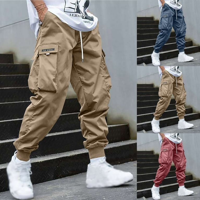 WOEOEE Men's Cargo Pant Fashion Casual Cargo Pants for Men Multi