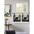 thumbnail image 3 of Rustic Bear Tier Curtains 36 Inch Length,Sheer Curtains for Bedroom Living Room Window Vintage Country Wildlife Forest Mountains Small Half Window Kitchen Curtains & Drapes 27.5"x36" 2 Panels, 3 of 6