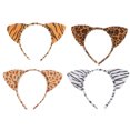 thumbnail image 3 of 4pcs Leopard Ears Headband with Ears Cloth for Female Friends Daily Use, 3 of 7