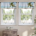 thumbnail image 2 of LALILO Kitchen Curtain Valance Coconut Trees Stretch Sea Beach Rod Pocket Window Curtain 52"x 18" Set of 2, 2 of 5