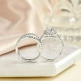thumbnail image 2 of 3.00Ct Oval Cut Simulated Diamond Bautiful Bridal Set Women Wedding Ring 14K White Gold Plated Silver For Her, 2 of 5