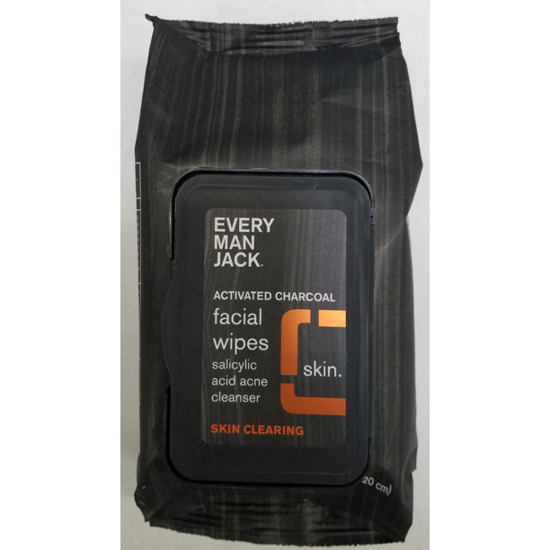 Every Man Jack 30ct Charcoal Face Wipes Skin Clearing
