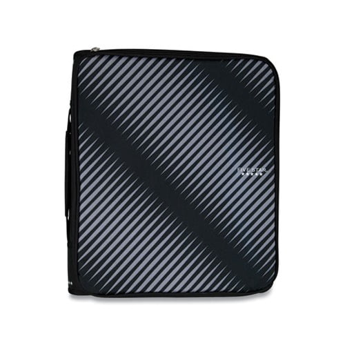 Zipper Binder 3 Rings, 2" Capacity, 11 x 8.5, Black/Gray Zebra Print Design