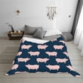 thumbnail image 6 of KLL Pig 1 Print Fleece Throw Blanket, Horizontal Fleece Bedding Cute Soft Blankets Comfy Fleece Flannel Plush Home Decor for Couch & Bed -50"x40", 6 of 9