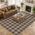 thumbnail image 2 of Area Rugs 5'x7', Brown Gingham Carpet Runner Indoor Outdoor Rugs Home Decor Aesthetic, Farmhouse Buffalo Plaid Checkered Non Slip Mats Washable Accent Rug for Living Room Bedroom, 2 of 4