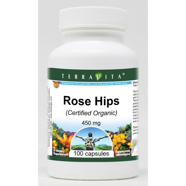 Rose HIPS (Certified Organic) - 450 mg (100 Capsules, ZIN: 518698) - 2 Pack