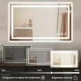 thumbnail image 4 of 24"x36" LED Bathroom Mirror LED Mirror for Bathroom with Front and Backlit Dimmable Illuminated Mirror for Wall Anti-Fog, 4 of 7