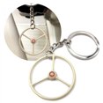 thumbnail image 1 of 1948-65 Volkswagen Standard Beetle Beige Steering Wheel Keychain - Red Wolfsburg Button, 1 of 1