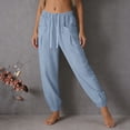 thumbnail image 4 of Rhuody Pants For Women Wide Leg Relax Fit High Waist Solid Color Trousers Leisure Clothing M Light Blue, 4 of 8