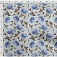 thumbnail image 4 of Soimoi Chinese Floral Print, Silk Fabric, Decor Sewing Fabric by The Yard 42 Inch Wide,Decorative Fabric for Shirts Suits Ties, Blue, 4 of 5