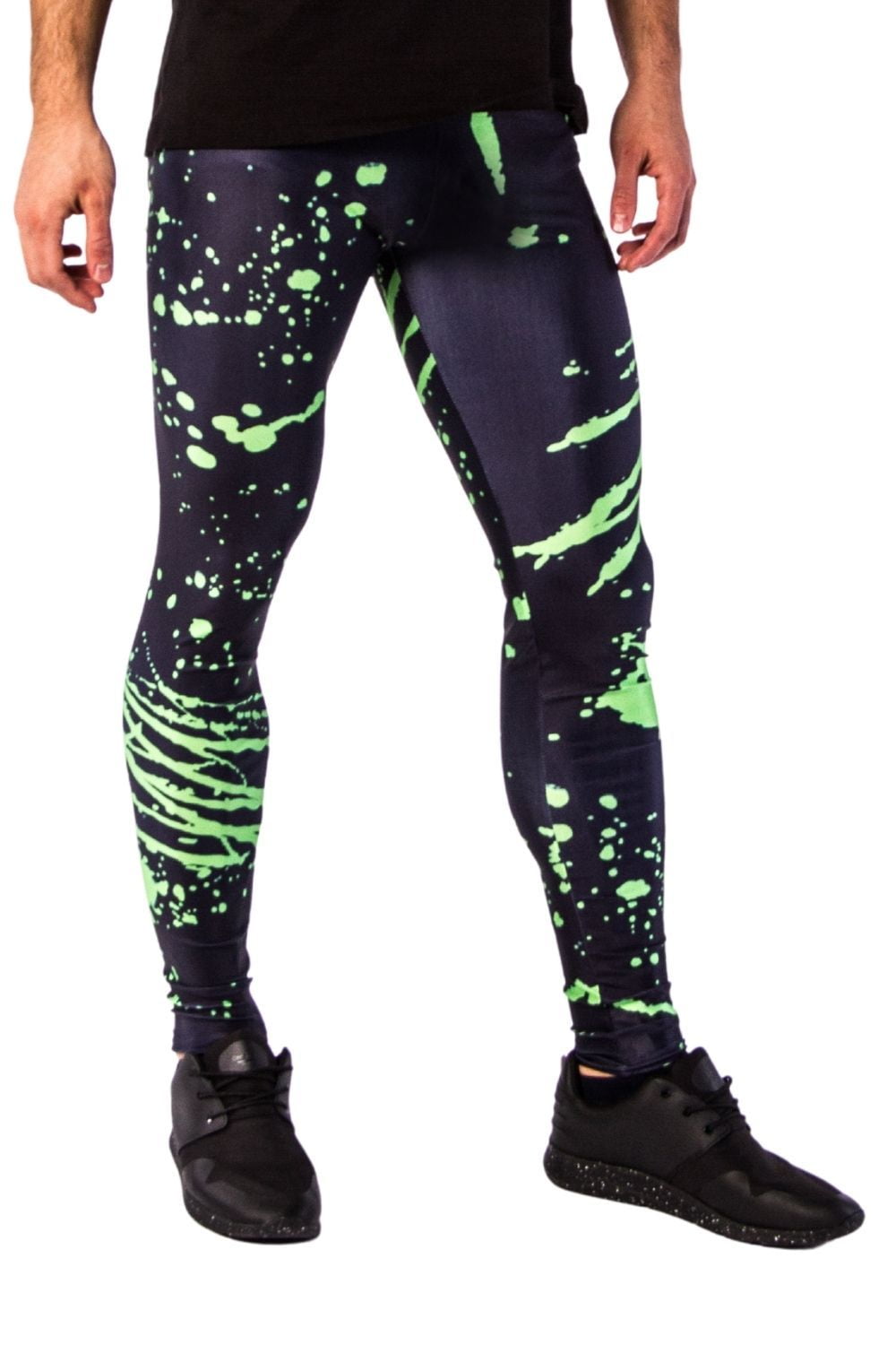 neon green and black leggings