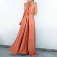 thumbnail image 2 of CIENVNSTG Womens Formal Dresses Satin Sexy Evening Dress Solid Blue Elegant Robe Festival Party Dresses Fashion Sleeveless Elegant Dress Orange S, 2 of 5