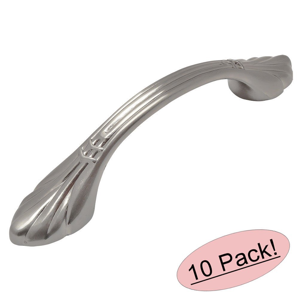 Cosmas 4244SN Satin Nickel Hardware Handle Pull 3" Inch (76mm) Hole Centers 10 Pack