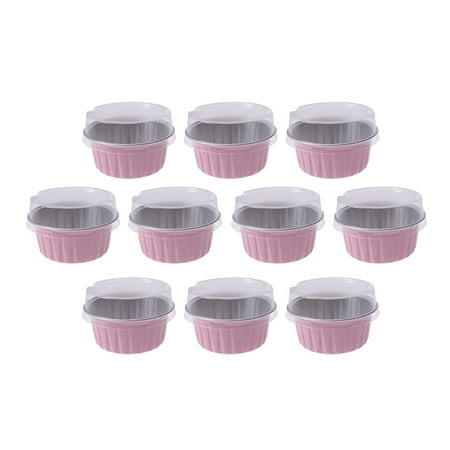 

10Pcs 125ml Aluminum Foil Baking Cup Heat Resistant Cake Cups Pastry Muffin Molds Cupcake Liners Ramekins for Dessert Kitchen (P
